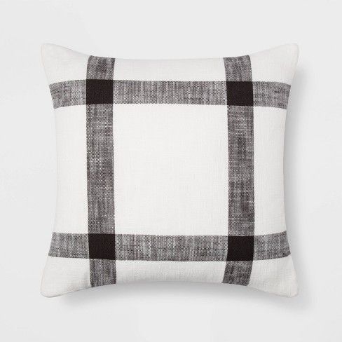 Woven Plaid Pillow Square White/Brown - Threshold™ | Target