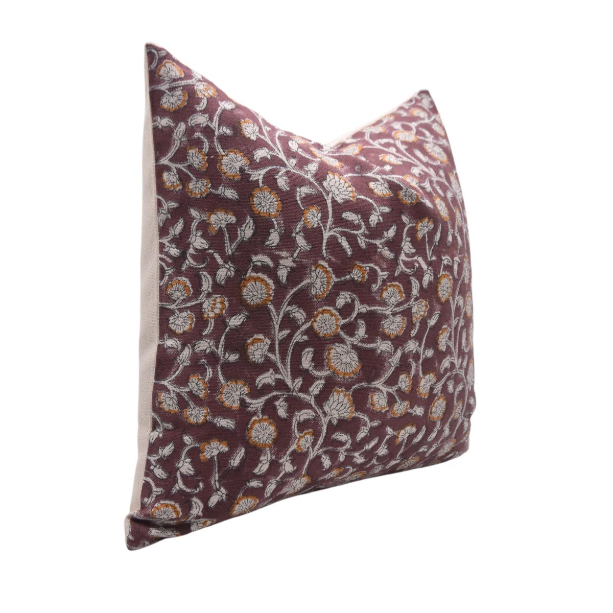 Fabdivine FABRITUAL Block Print Duck Canvas  Throw Pillow Covers, Handmade  (Himachal, Brown) | W... | Wayfair North America