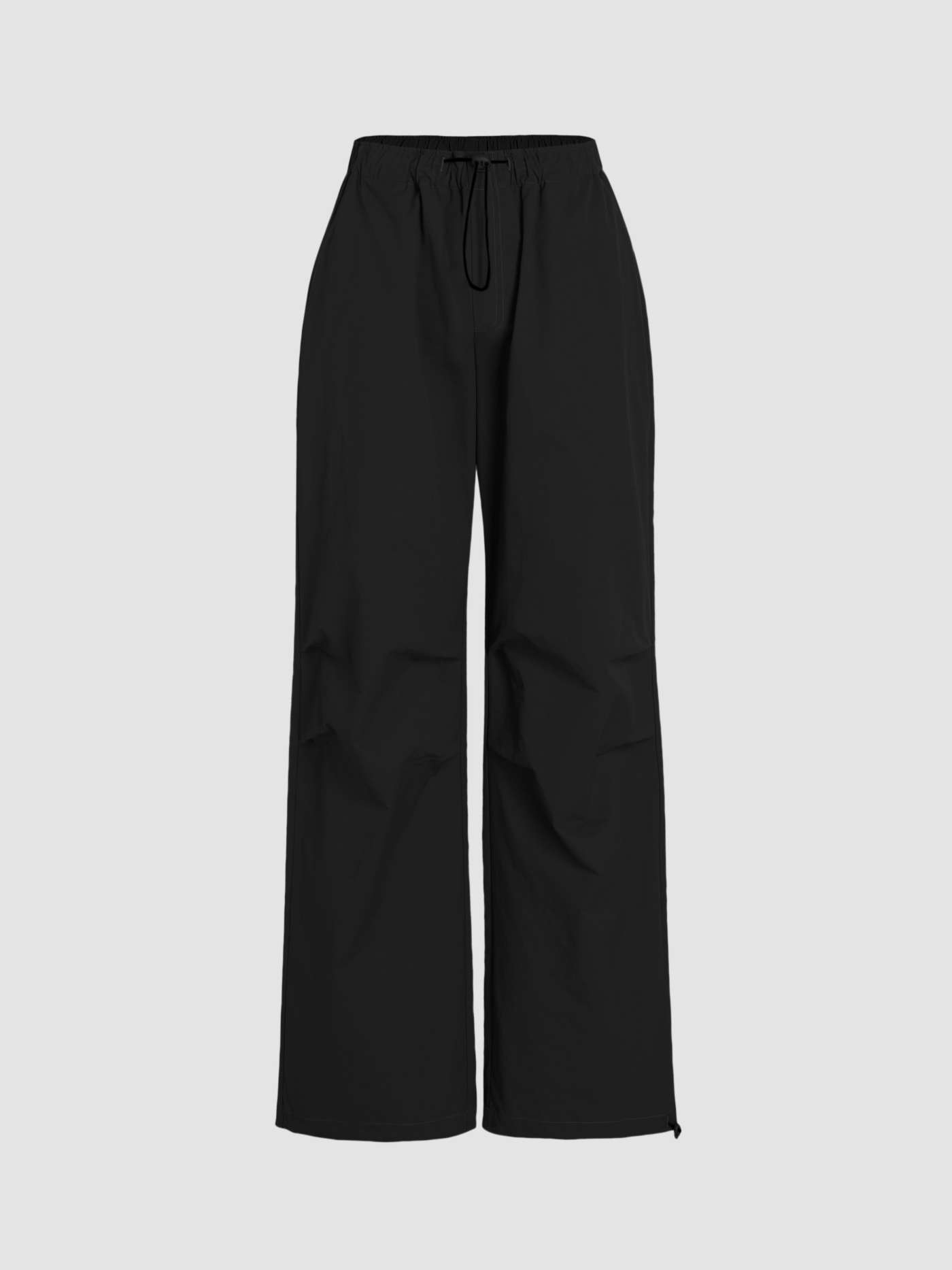 Solid Drawstring Mid Waist Parachute Pants | Cider
