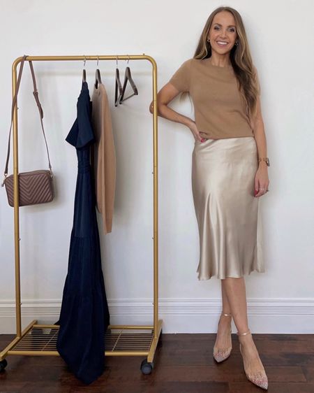 A perfect silk slip skirt from Quince. Wearing an XS in skirt and top  

#LTKstyletip #LTKfindsunder50 #LTKworkwear