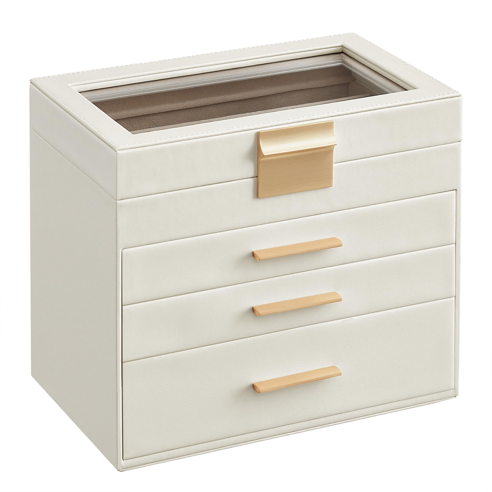 SONGMICS GISELLA Collection - Jewelry Box Organizer, 4-Layer Jewelry Storage with 3 Drawers, Shin... | Amazon (US)