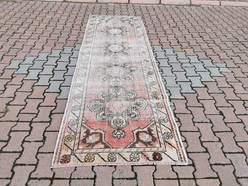 Oushak Runner Rug 3.3x10.3ft Vintage Runner  Rug Boho Rug Mute | Etsy | Etsy (US)