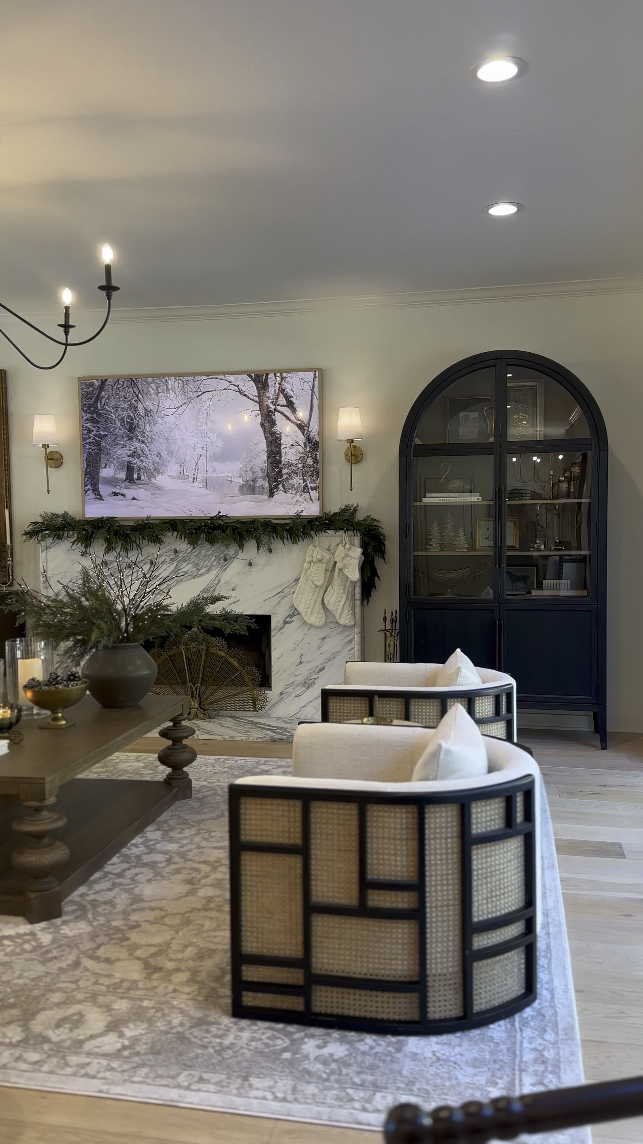 Holiday living room views 🥰 Rug is the Beige/Cream and sofa is in the Cushing Frost!

#LTKSaleAlert #LTKHome #LTKCyberWeek