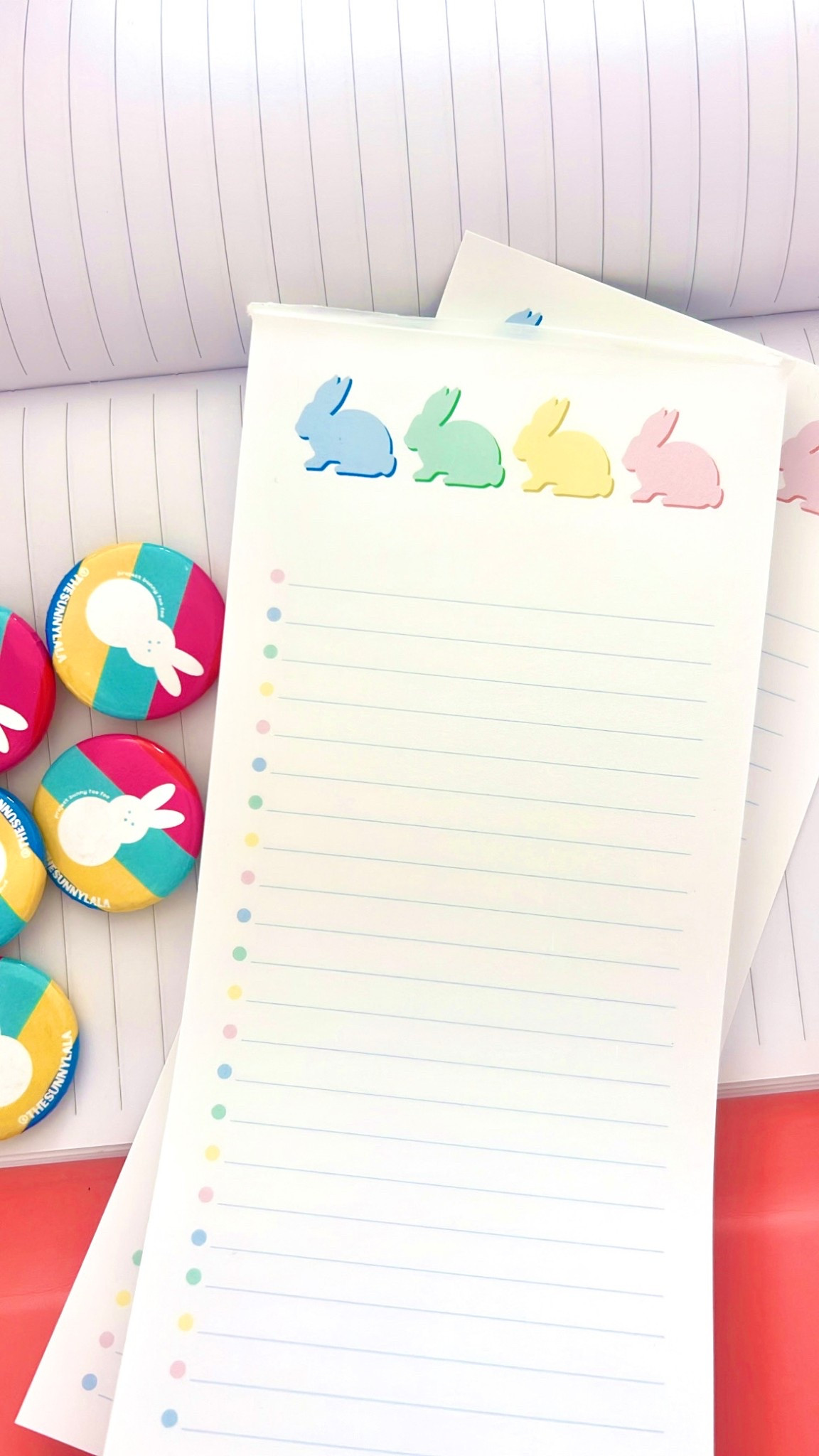 Bunny Notes!
We’re 2 weeks out! Getting my The Sunny La La schedule set for the week with my favorite bunny notepad from Joy Creative Shop! (Use code NICOLE10 to enjoy 10% off your orders!)

(Pins are The Sunny La La!)