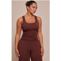 Shape Chocolate Scoop Neck Vest Top | PrettyLittleThing UK