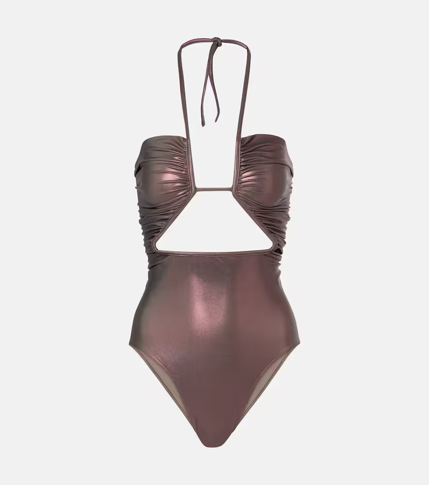 Rick Owens Metallic halterneck swimsuit | Mytheresa (US/CA)