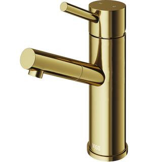 Noma Single Handle Single-Hole Bathroom Faucet in Matte Brushed Gold | The Home Depot