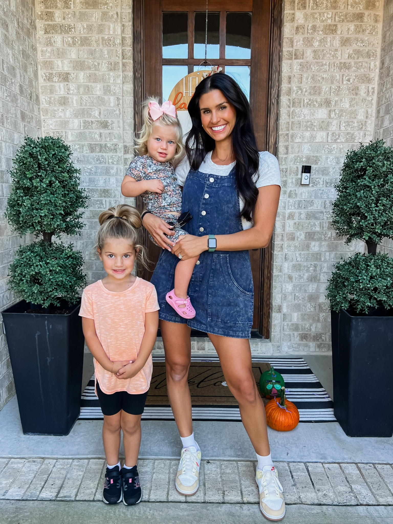 Denim romper, so cute with a tank, short sleeves, or long sleeves underneath!

Code JULIEKEMP on all called to surf 

Mom outfits fall transition nursing friendly mom friendly button down ootd mom outfit ideas 

#LTKSeasonal #LTKBaby #LTKBump