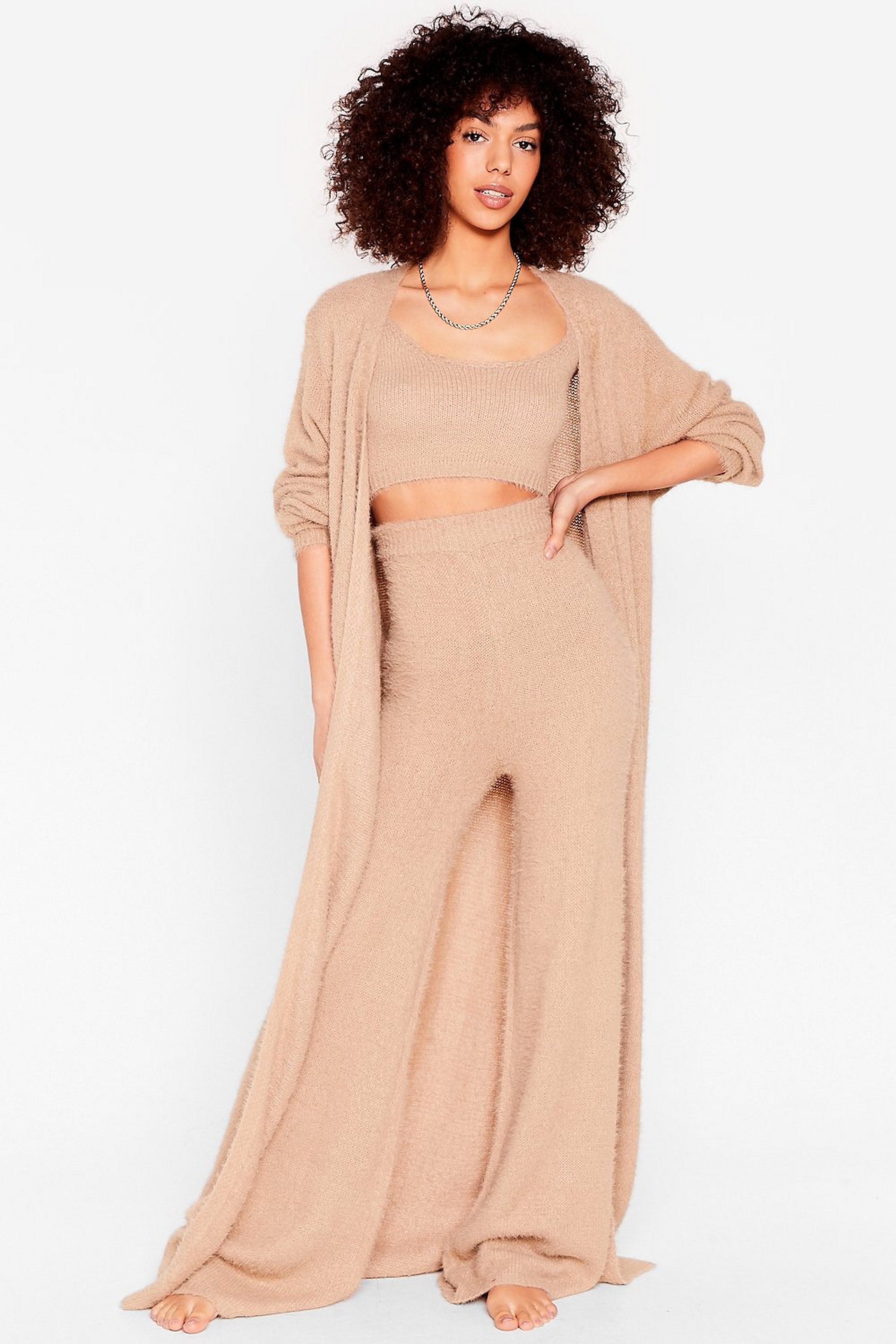 Knit's a Date 3-Pc Fluffy Lounge Set | NastyGal (US & CA)