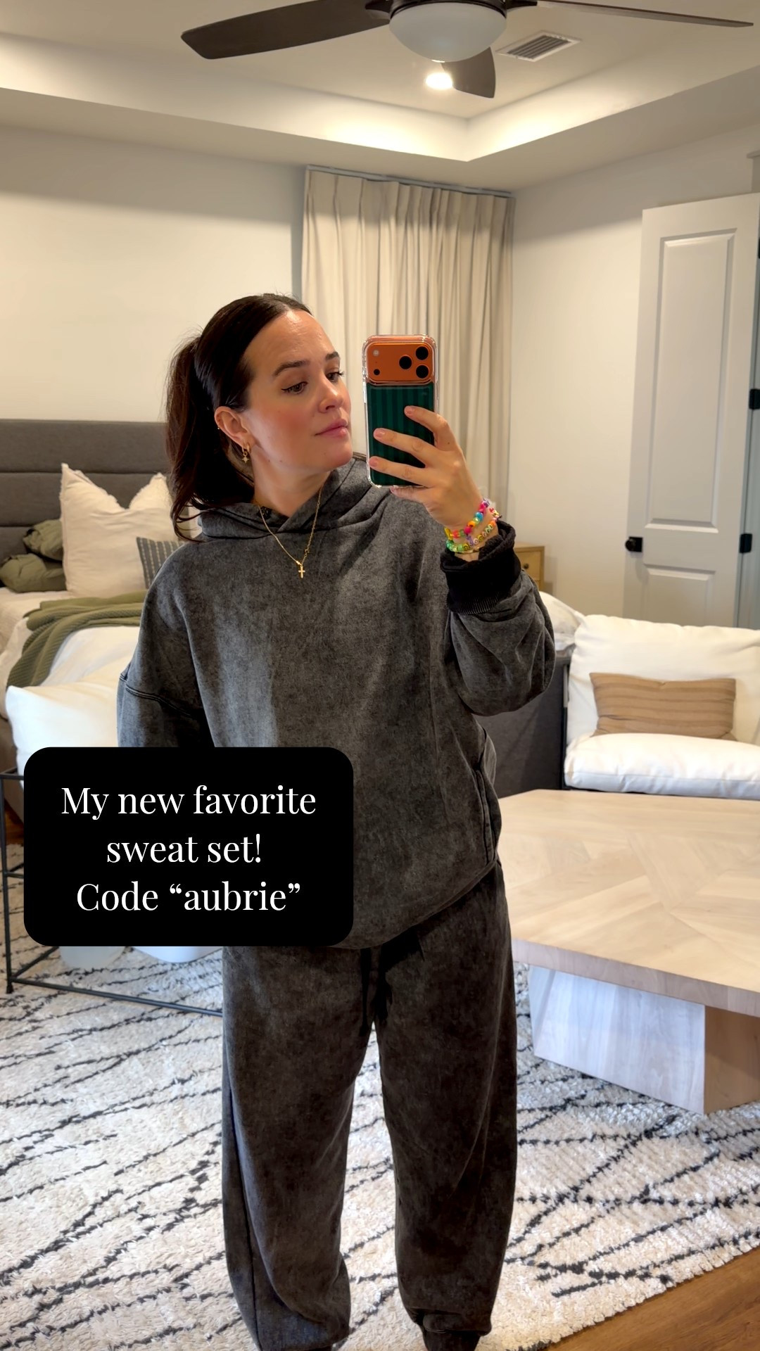 I wear mediums but they are oversized so size down if you want a true fit! #cozyset #sweats 