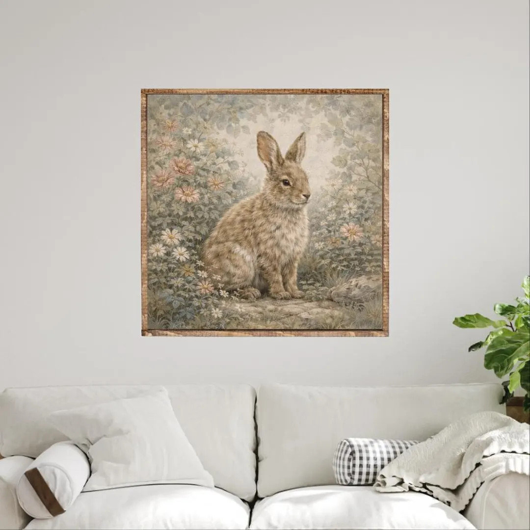 Happy Bunny Canvas Printed Sign - Etsy | Etsy (US)