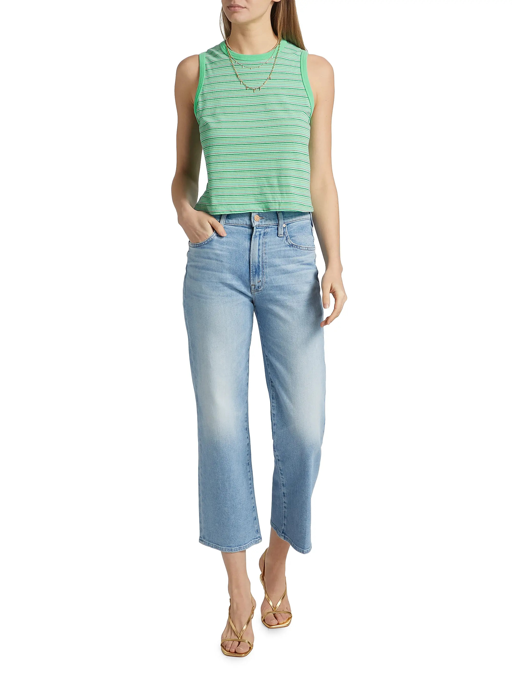 Shop Mother The Rambler High-Rise Stretch Wide-Leg Jeans | Saks Fifth Avenue | Saks Fifth Avenue