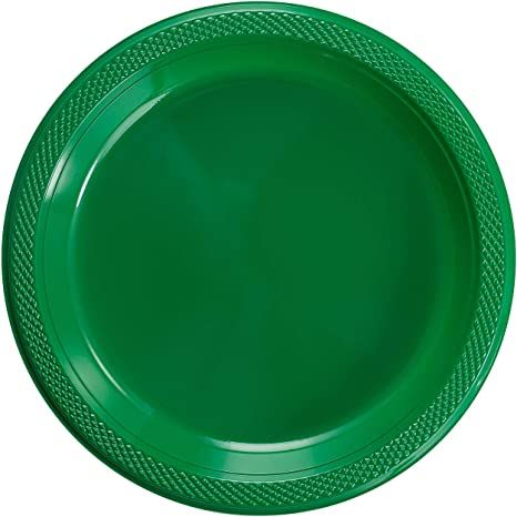 Exquisite 10 Inch Green Plastic Plates - 50 Count - Round Green Disposable Plates - Green Dinner ... | Amazon (US)