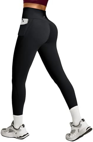 Heathyoga Scrunch Butt Lifting Leggings with Pockets for Women Tummy Control Compression Leggings... | Amazon (US)