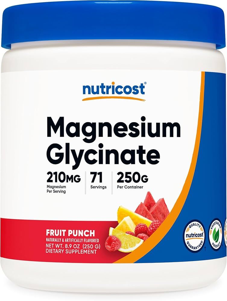 Nutricost Magnesium Glycinate Powder (Fruit Punch, 250 Grams) | Amazon (US)