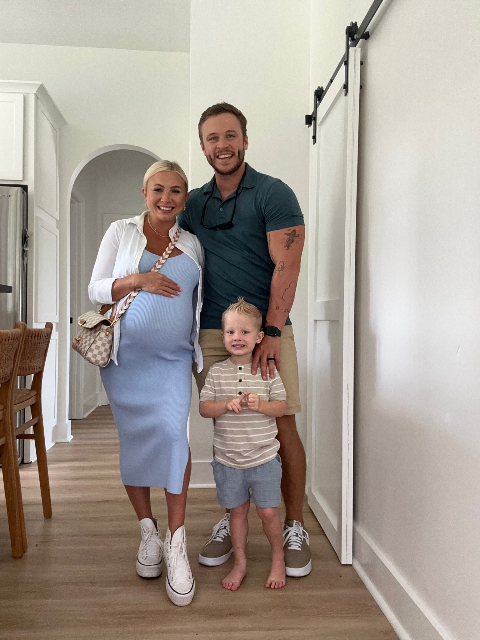 Wearing a small in this amazon dress + white button up #bumpstyle ootd #bumpfriendly 

#LTKbump #LTKSeasonal #LTKunder50