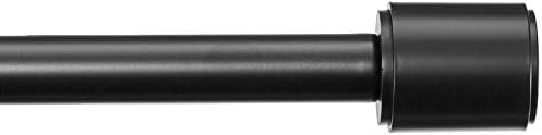 AmazonBasics 1" Curtain Rod with Cap Finials, 72" to 144", Black | Amazon (US)