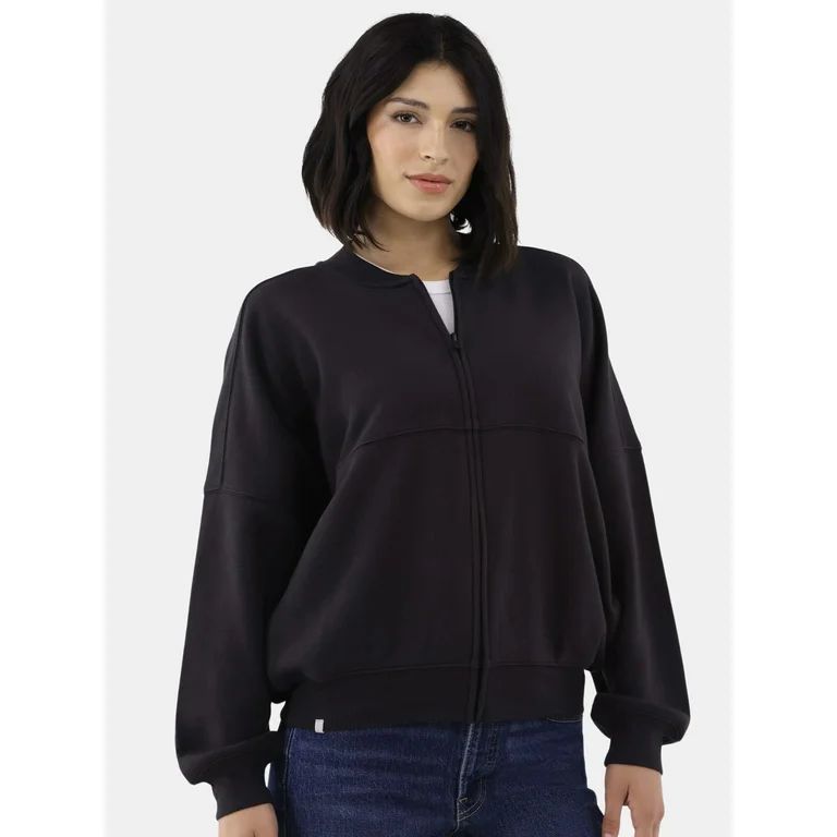 Avia Women's Fleece Bomber Zip-Up Sweatshirt, Sizes XS-XXXL | Walmart (US)