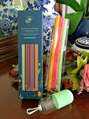 NEW! ~CHIC & TONIC~ SET OF 4 SILICONE STRAWS WITH CASE  MSRP $15 | eBay US