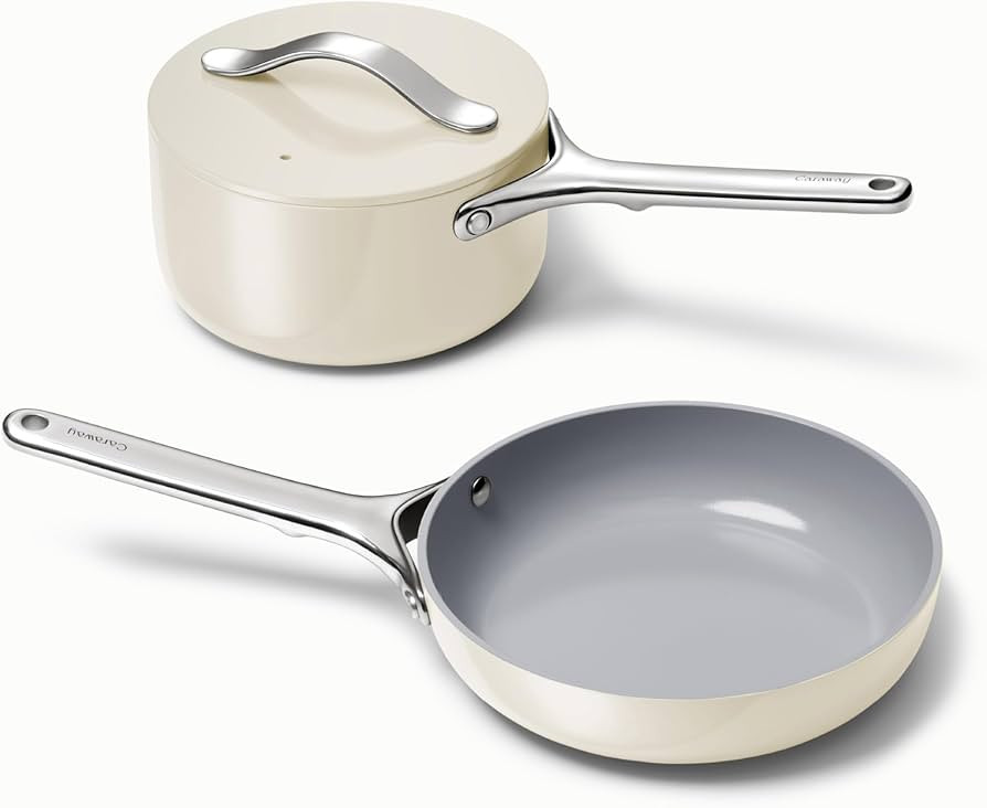 Caraway Mini Duo - Non-Stick Ceramic Mini Fry Pan (1.05 qt, 8") & Mini Sauce Pan (1.75 qt) - Non ... | Amazon (US)