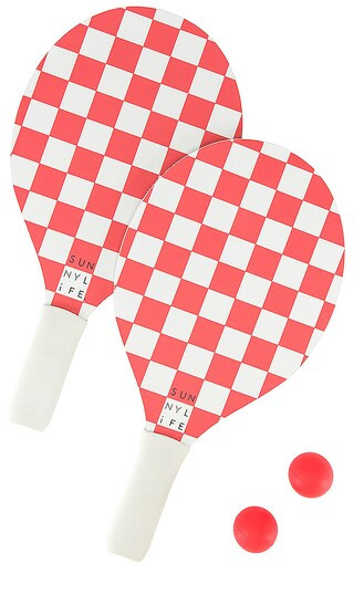 Beach Bats Set in Red Checkerboard | Revolve Clothing (Global)