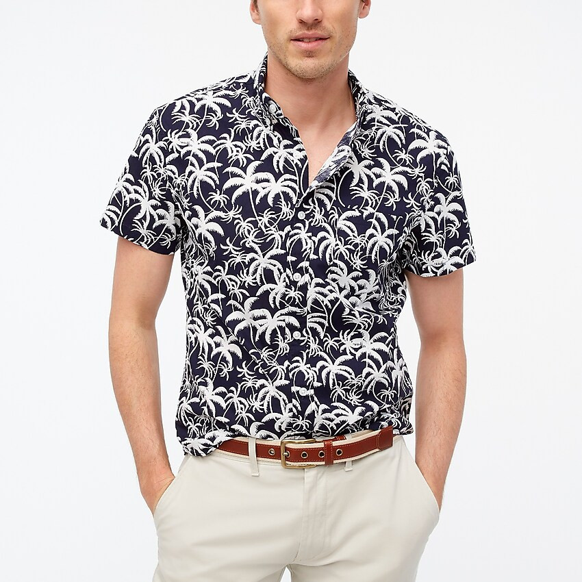 Factory: Short-sleeve Palm Tree Print Slim Casual Shirt For Men | J.Crew Factory