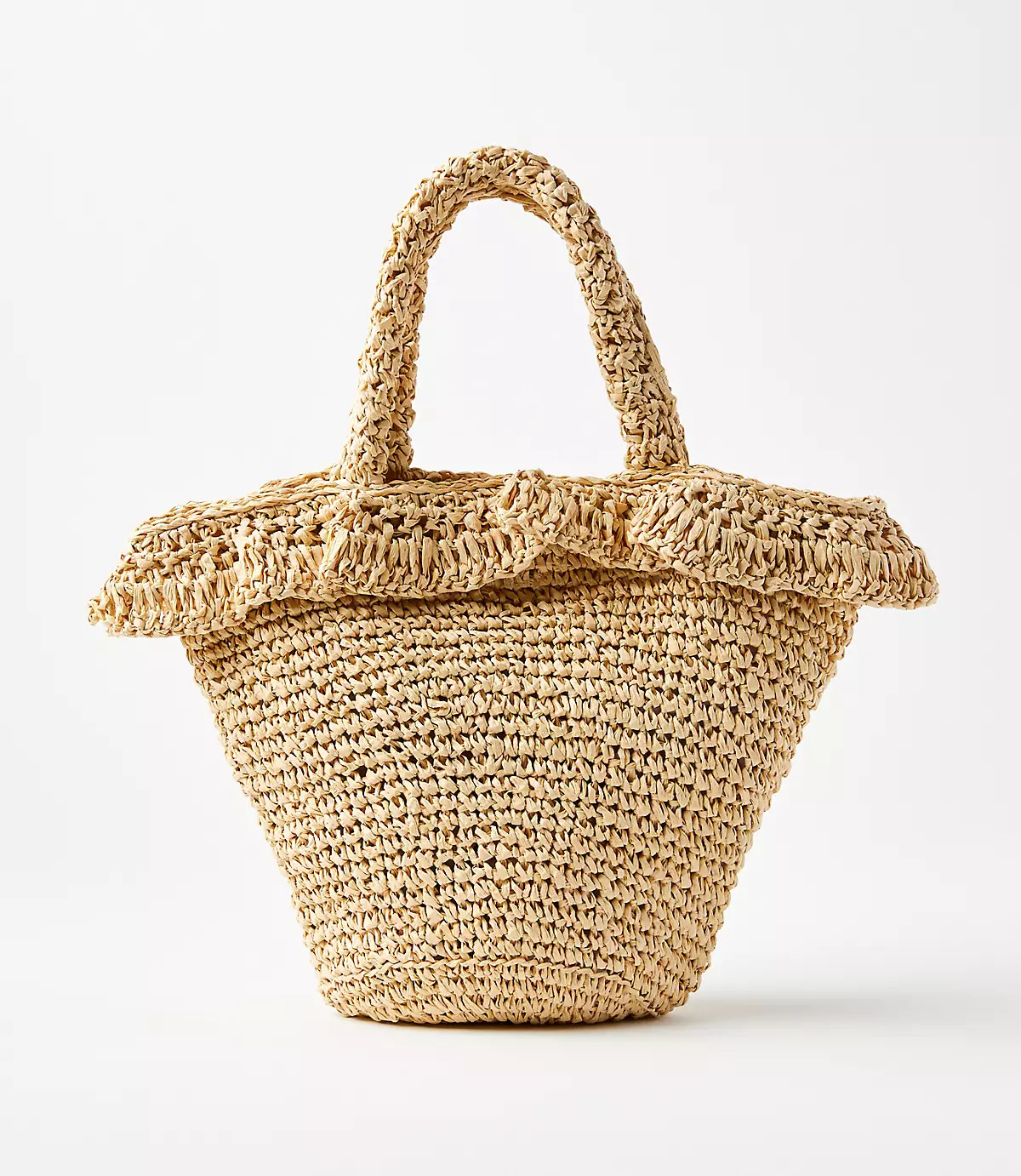 Ruffle Straw Bag | LOFT
