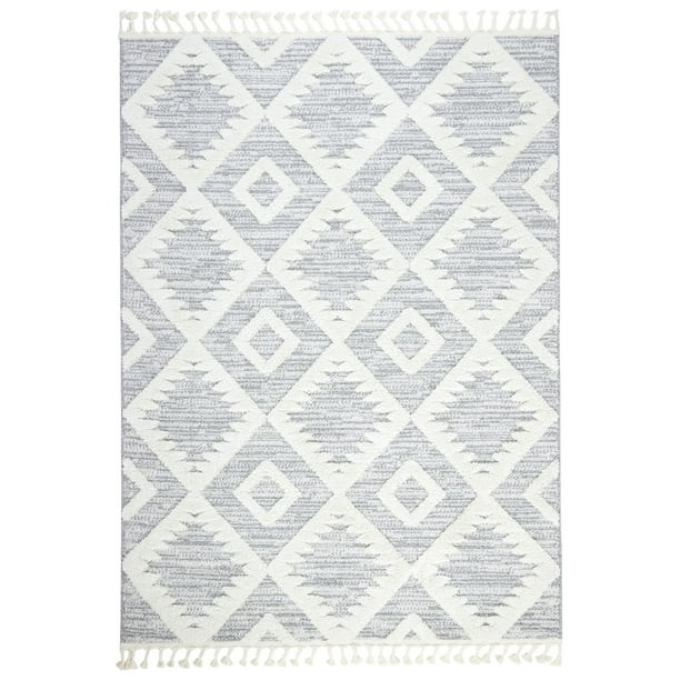 Wanda June Home Tufted Diamond Area Rug, Grey/Cream, 5'2" x 7'2" by Miranda Lambert | Walmart (US)