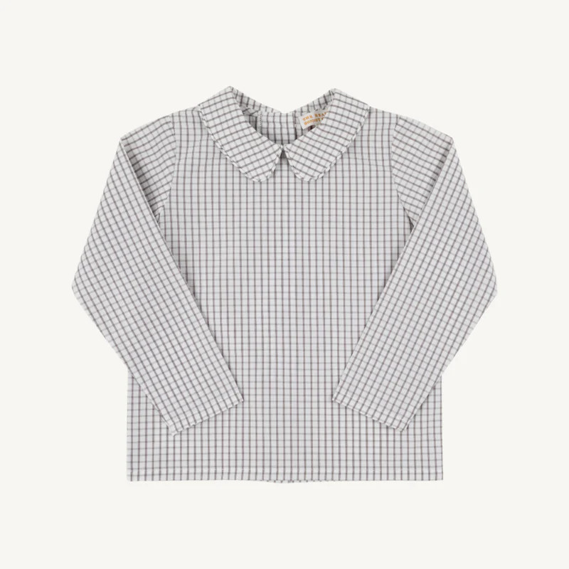 Peter Pan Collar Shirt & Onesie (Long Sleeve Woven) - Grantley Gray Wi | The Beaufort Bonnet Company