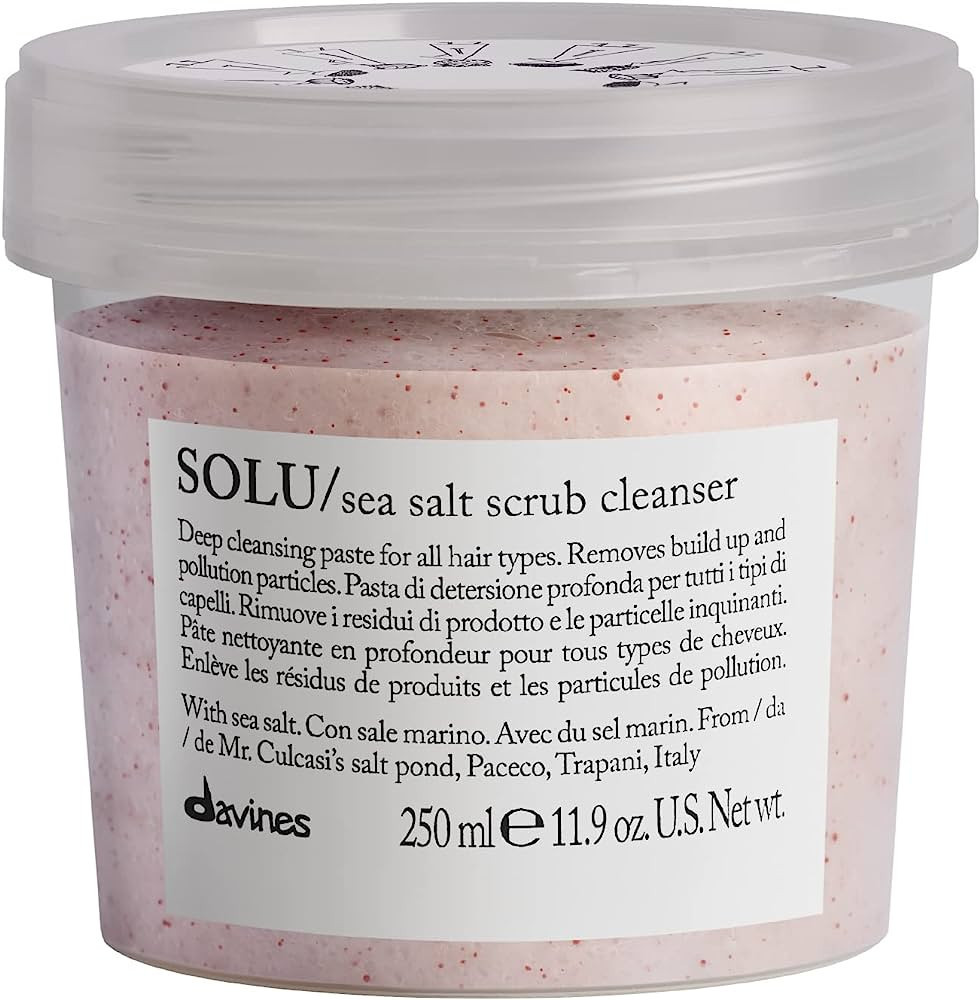 Davines SOLU Sea Salt Scrub Cleanser | Refresh and Clarify Hair and Scalp | Remove Residue And Im... | Amazon (US)