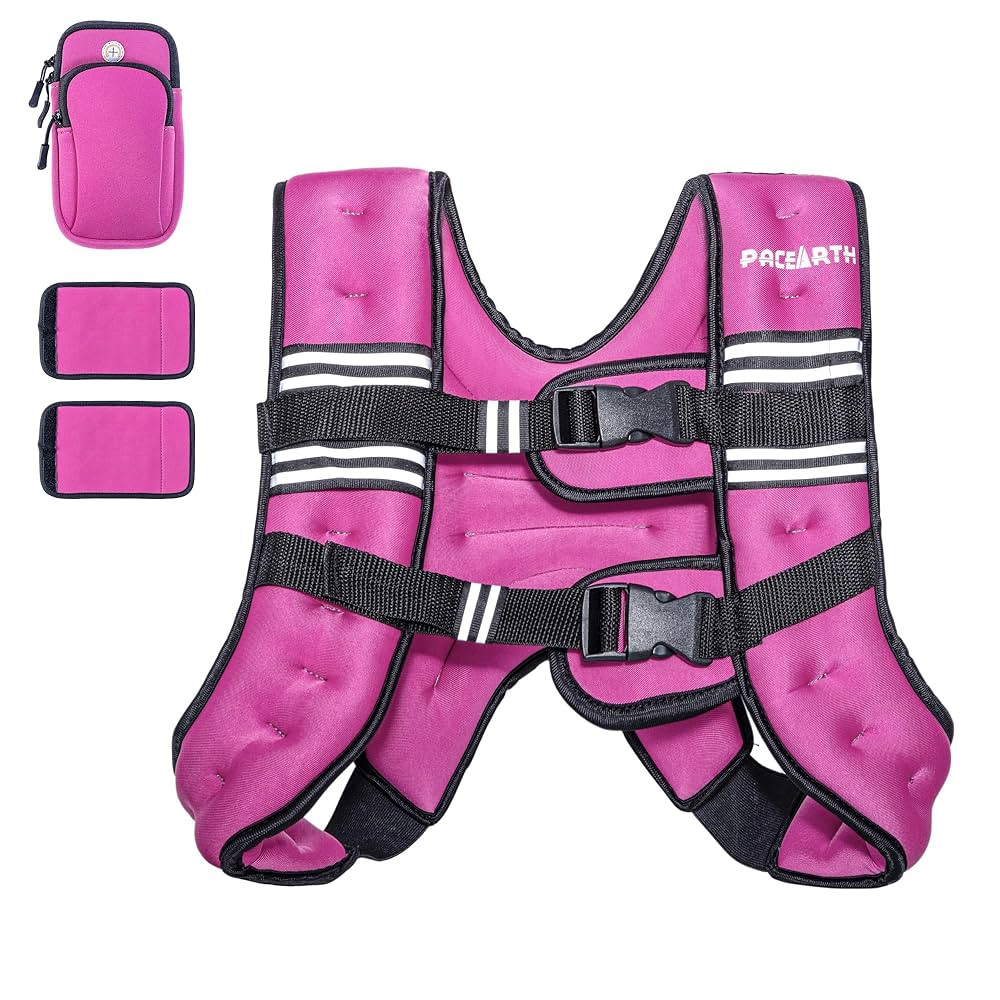 PACEARTH Weighted Vest,4lb/6lb/10lb/12lb/16lb/20lb/25lb/30lb Weight Vest with Reflective Stripe, ... | Amazon (US)