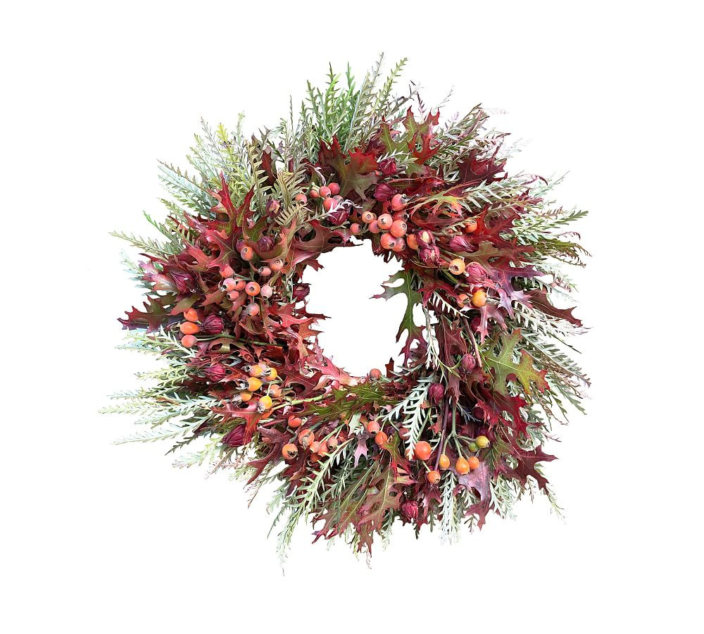 Fresh Grevillea & Rose Hips Wreath - 20" | Pottery Barn (US)