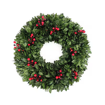 Holiday Living 24-in Indoor/Outdoor (non powered) Green Artificial Christmas Wreath | Lowe's