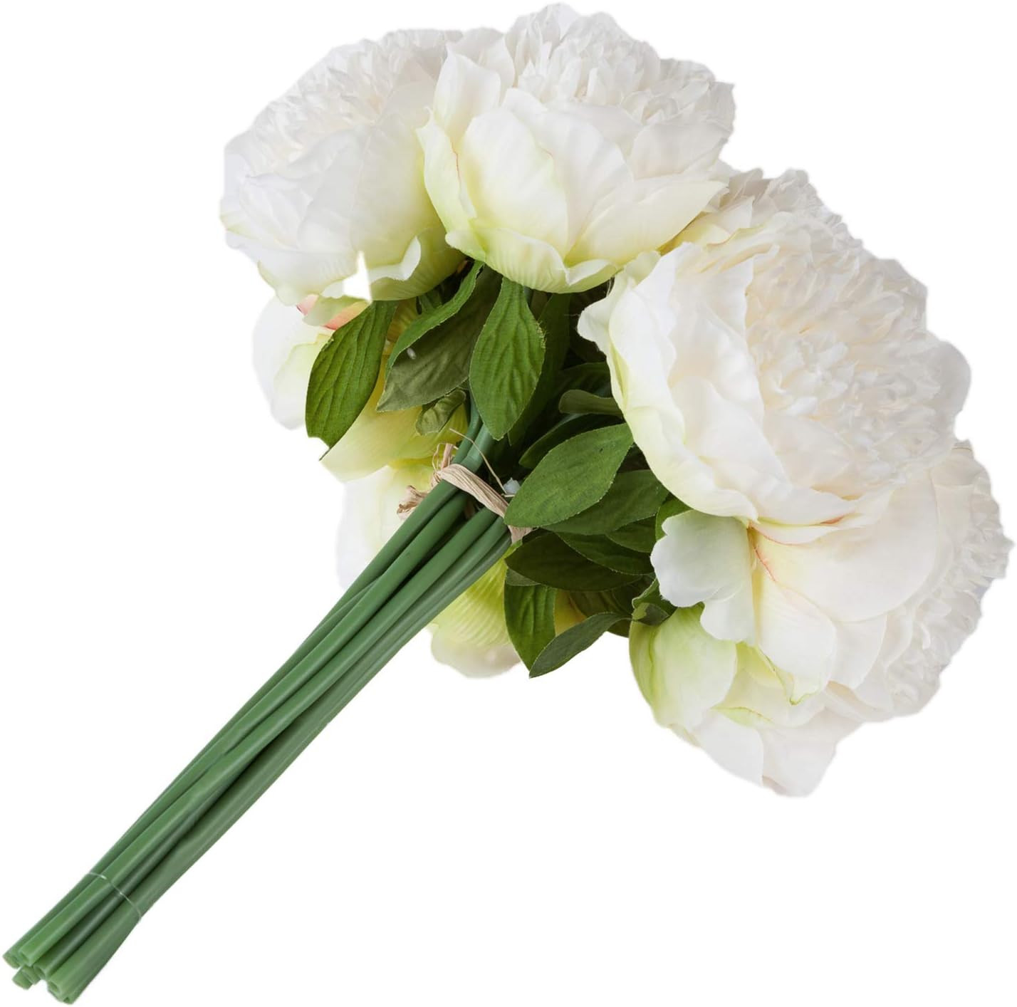 U'Artlines 2Bouquet 10Heads Artificial Peony Silk Flower Leaf Home Office Wedding Party Festival ... | Amazon (US)