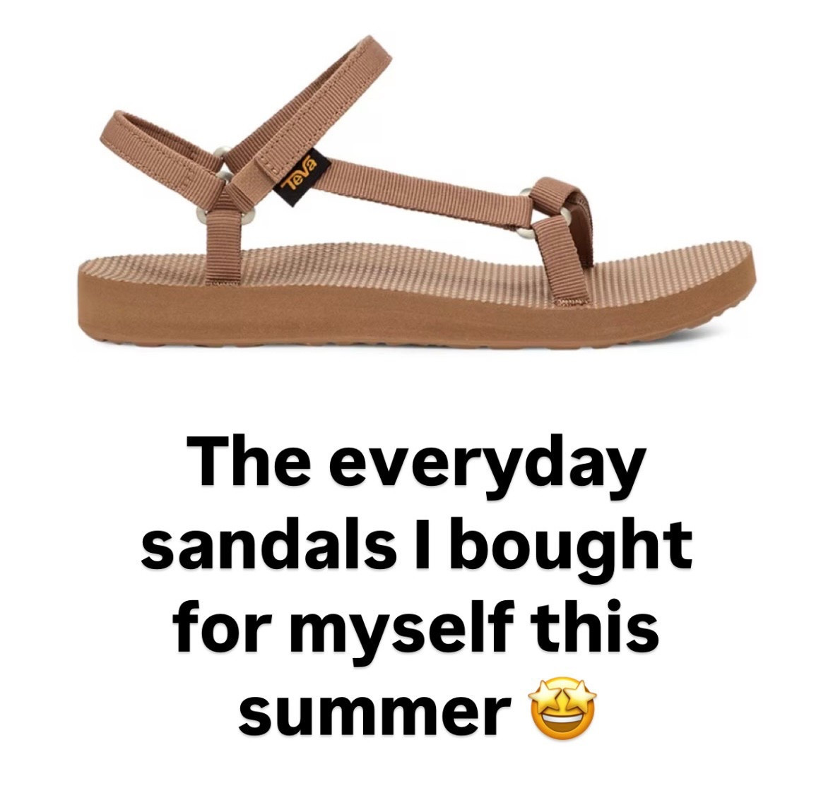 I bought these sandals for spring and summer and I’m LOVING them! 

They’re comfortable and waterproof but the thin straps make them look less athletic. 

They also come in black and blue and other colors! 