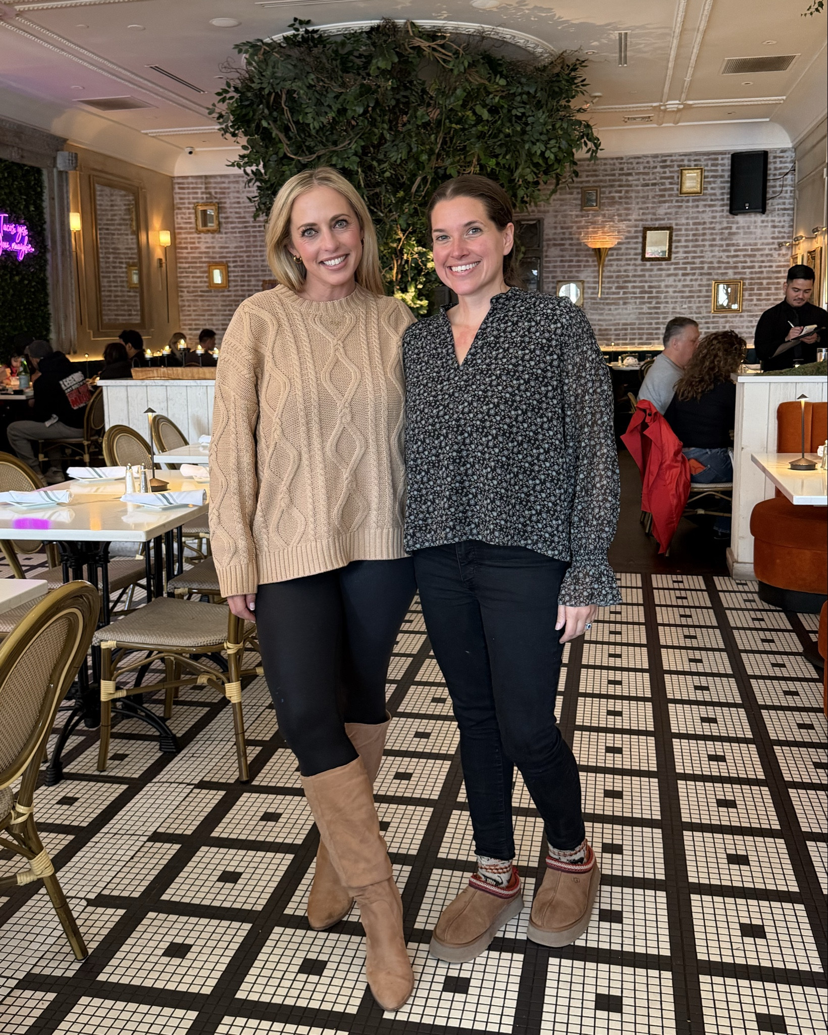 Neutral fall outfit. Wearing L in cable knit sweater, XL in leggings and 9.5 in boots. 



#LTKMidsize #LTKSeasonal #LTKFindsUnder50