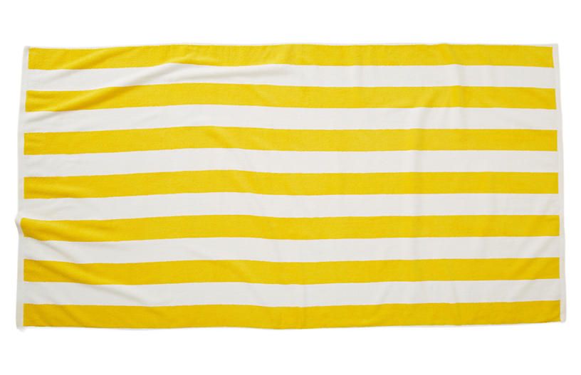 Cabana Stripe Beach Towel, Yellow | One Kings Lane