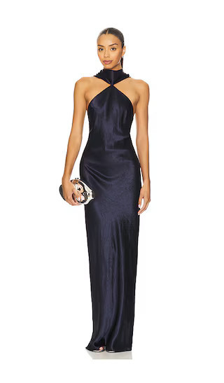 Amanda Uprichard Ashton Maxi Dress in Navy. - size M | Revolve Clothing (Global)