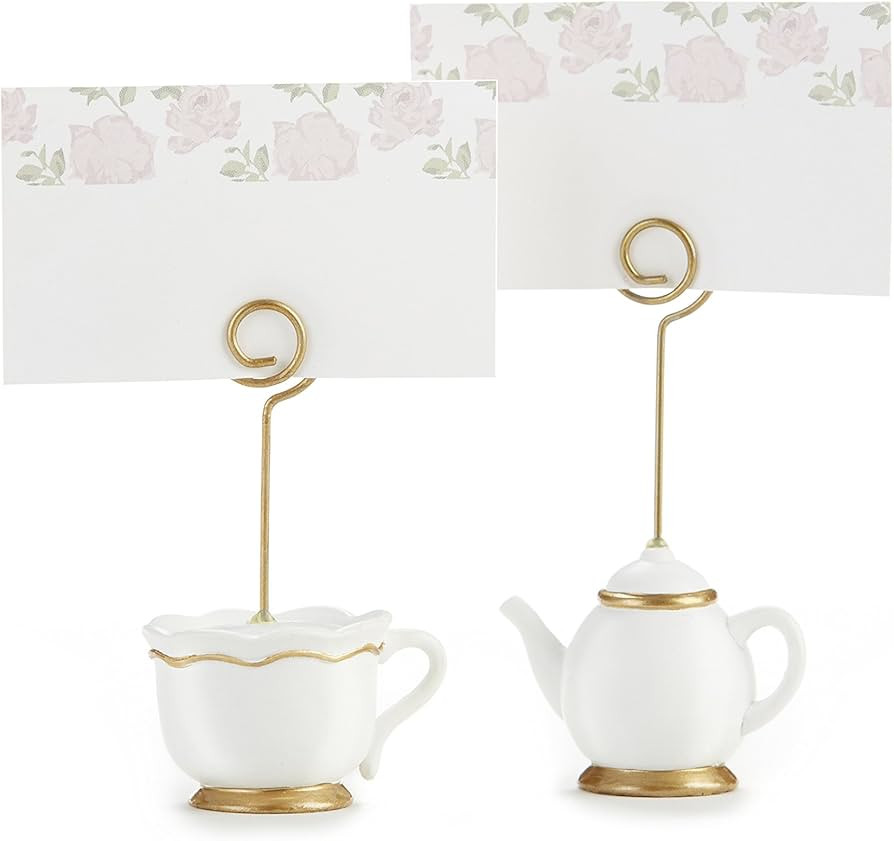 Kate Aspen, Place Card Holders, Tea Time Whimsy, Teapot and Teacup, Place Cards Included, Set of ... | Amazon (US)