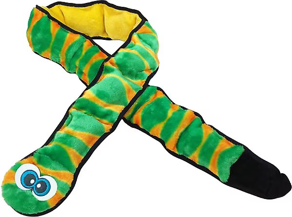 Outward Hound Invincibles Snakes Blue/Green Squeaky Stuffing-Free Plush Dog Toy | Chewy.com
