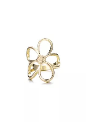 Adornia Gold Plated Flower Outline Ring, 6 | Belk