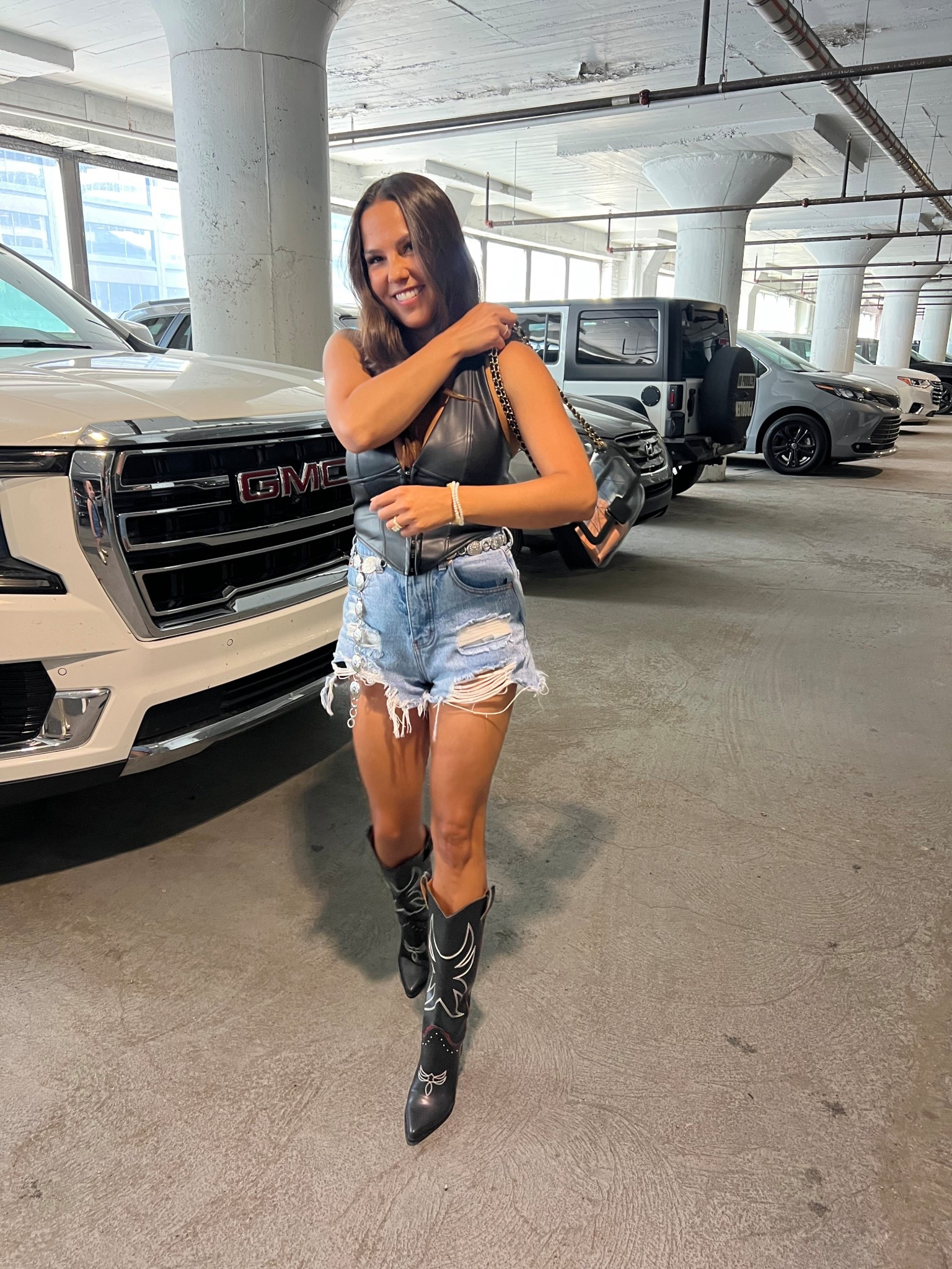 ready to celebrate our 12yr old today at Morgan Wallen!! 

Concert outfit - Jean shorts cowgirl boots faux leather top clear bag gameday outfit 

#LTKxVICI #LTKStyleTip #LTKFindsUnder50