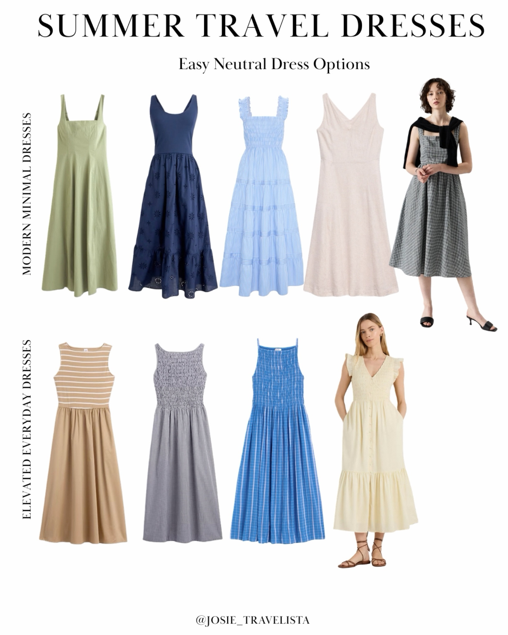 Summer travel dresses for Europe (neutrals)

The easiest way to pack light for Europe? Start with dresses.

These are my go-to: easy, breathable, and designed to go from day to night without overpacking.

Think:
• one-and-done outfits
• comfortable enough for walking
• elevated enough for dinner

The foundation of a simple, versatile travel wardrobe.

#LTKTravel #LTKOver40