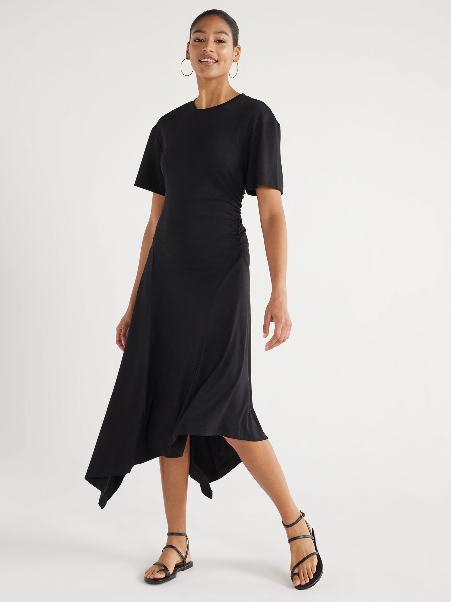 Scoop Women’s Asymmetrical Dress with Short Sleeves, XS-XXL | Walmart (US)
