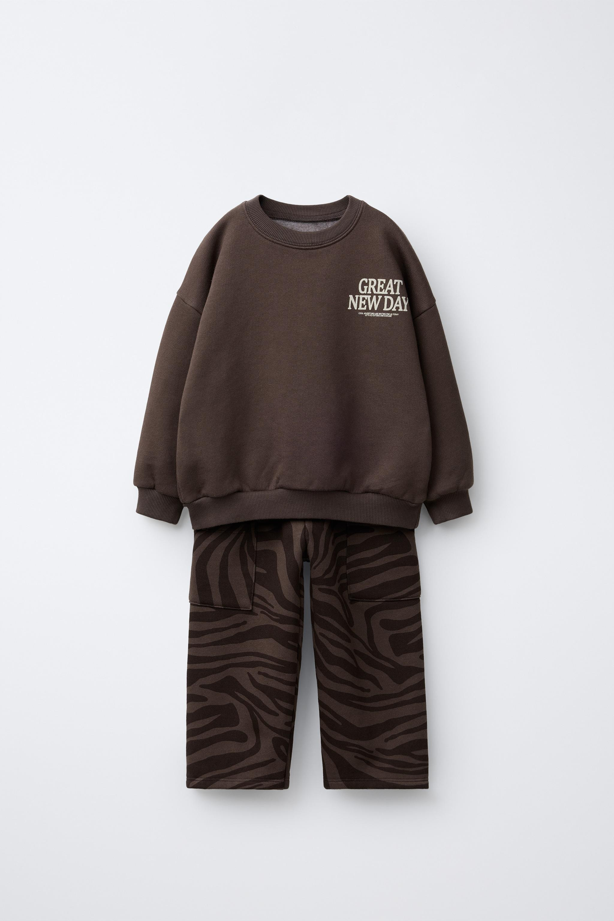 PRINTED JOGGING SWEATSHIRT AND PANTS SET | Zara US