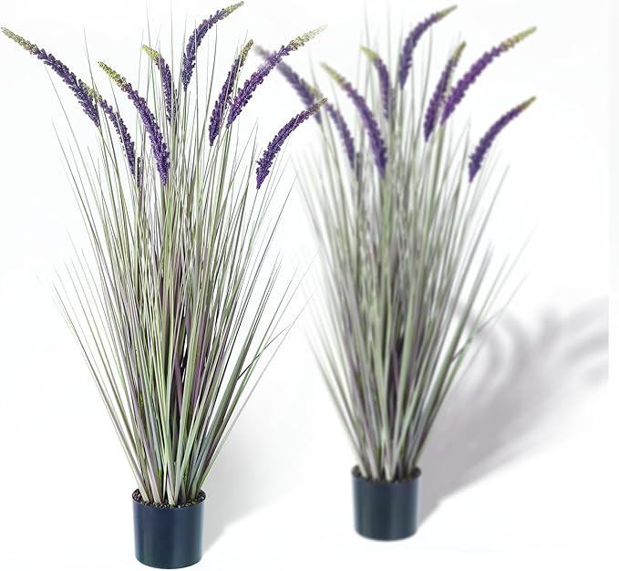 KOL 4ft 2-Pack Faux Veronica Spiked Speedwell Grass, 47in Artificial Veronica Spicata Flower, Tal... | Amazon (US)