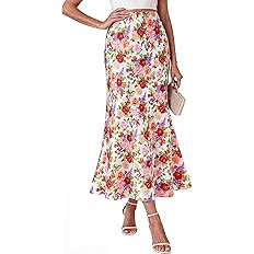 BTFBM Midi Skirts for Women 2026 Summer Spring Lightweight A Line High Waisted Wedding Guest Part... | Amazon (US)