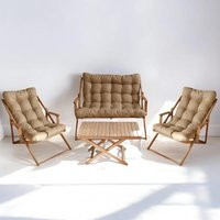 Premium Large Wooden Patio Chair Set - Adjustable Garden Loungers & Sofa, Folding Armchair Outdoor Furniture, Balcony Deck | Etsy (US)