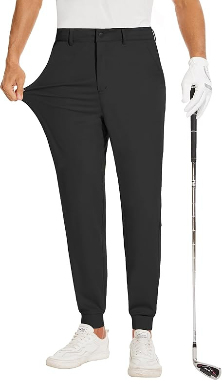JIM LEAGUE Men's Golf Joggers Pants Belt Loops Slim Fit Stretchy Sweatpants Work Travel Dress Cas... | Amazon (US)