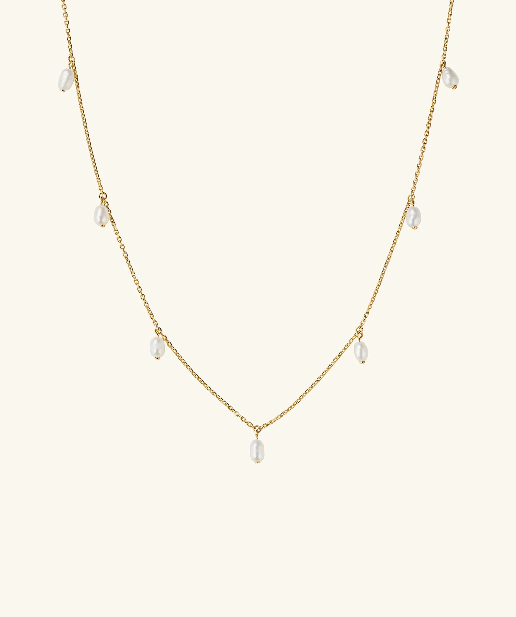 Tiny Pearl Station Necklace | Mejuri Fine Crew